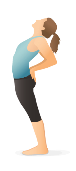 Line art icon of a woman in Bow Pose, lying on her stomach with arms reaching back to hold her ankles in a graceful arch.