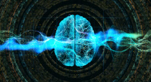 Digital brain illustration representing the nervous system and its role in stress relief