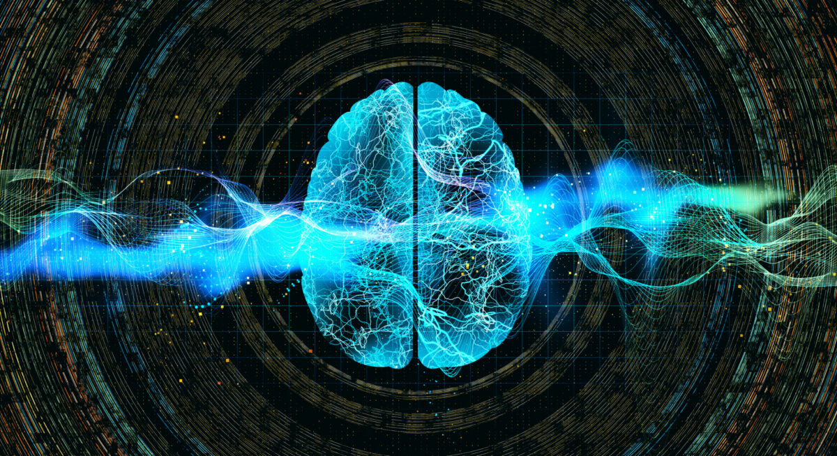 Digital brain illustration representing the nervous system and its role in stress relief